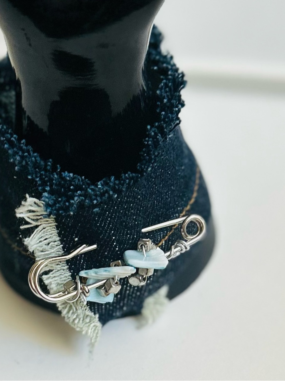 Denim wrap cuff